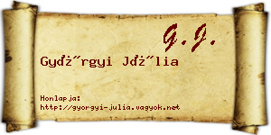 Györgyi Júlia névjegykártya